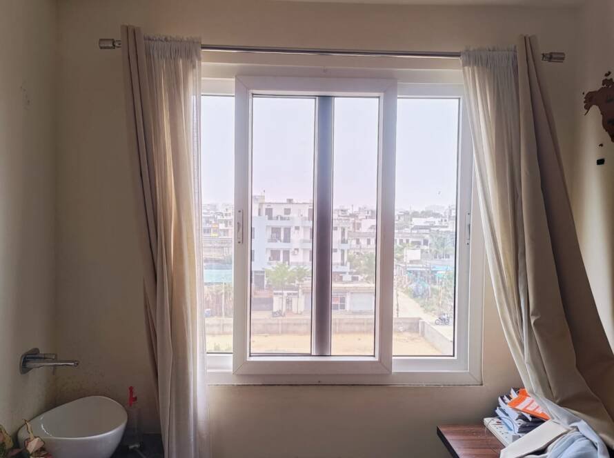 Mosquito Mesh Panel Sliding Upvc Window Installed in Mansarovar